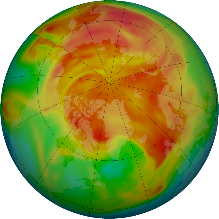 Arctic ozone map for 03 April 2006